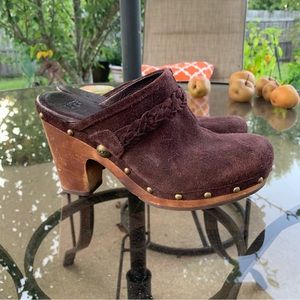 UGG Kaylee Suede Heeled Clogs